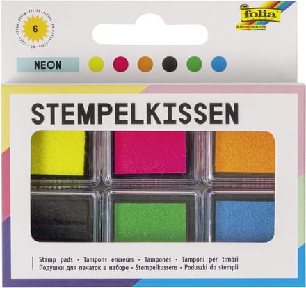 folia stempelkussen set 'Neon', 6-kleuren assorti