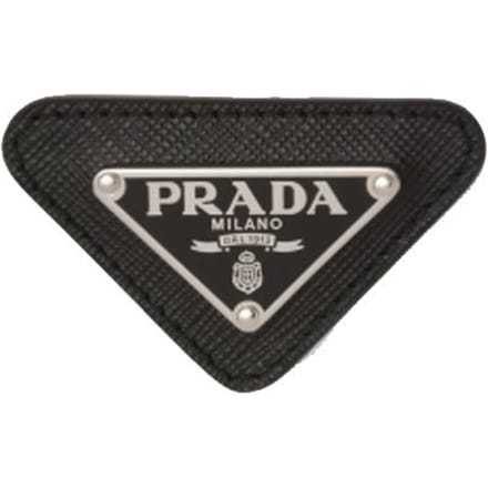 Prada Saffiano Driehoek Logo Lederen Rand Broche Unisex Accessoires 2IS061-QHH-F0002 Basic Packaging-Box Not Included,F,Black black