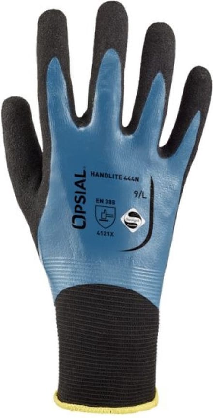 Opsial handschoenen Handlite 444N dub.coating nitril maat 10