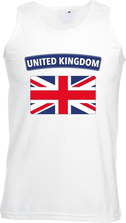 Engeland singlet shirt/ tanktop met Engelse vlag wit heren S