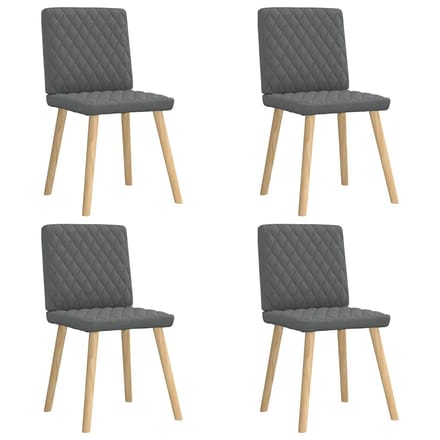 vidaXL - Eetkamerstoelen - 4 - st - stof - donkergrijs