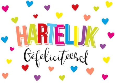 Wenskaart Hartelijk Gefeliciteerd