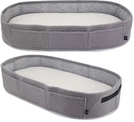 KimDo - Teddy Verschoonkussen - Grijs - Verschoonmatje - Commode - Aankleedkussen - Babykamer - Mozesmand inclusief waterafstotende matras - Verschoonmand - Verschoonmat