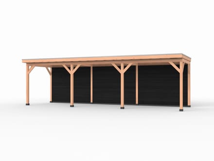 Douglas overkapping, 900 x 250, met zwarte achterwand, Westwood Comfort Plus