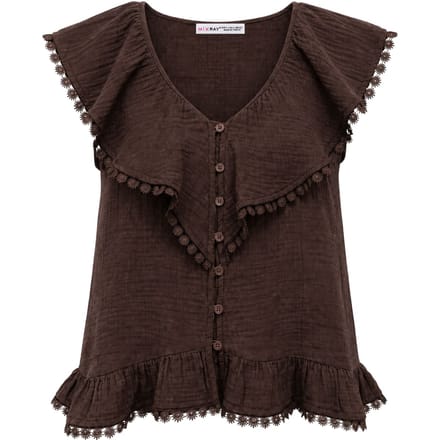 Katoenen V-hals Mouwloze Blouse