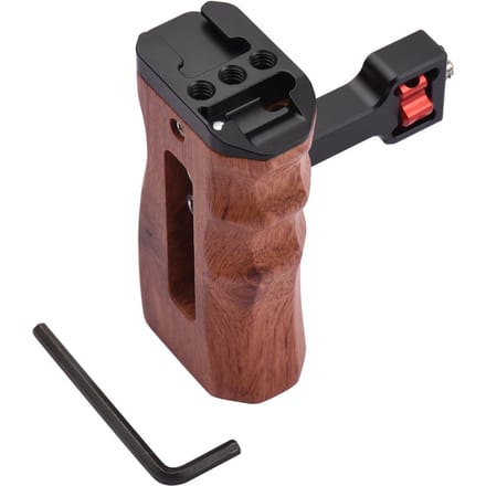 Poignée de Cage de caméra en bois réglable, poignée latérale gauche/droite, vis de 3/8 pouces, support de style ARRI avec 1 4 screw noir