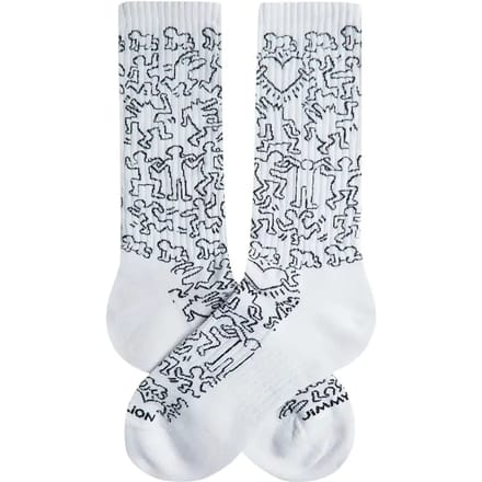 Jimmy Lion unisex sokken athletic community wit (Keith Haring)