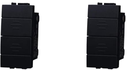 Dubbele Interlock Drukknop 1P+1P 10A Zwart voor Naadloze Installatie