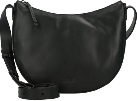 JOST Leren Schoudertas Arva Hobo Bag Black Zwart