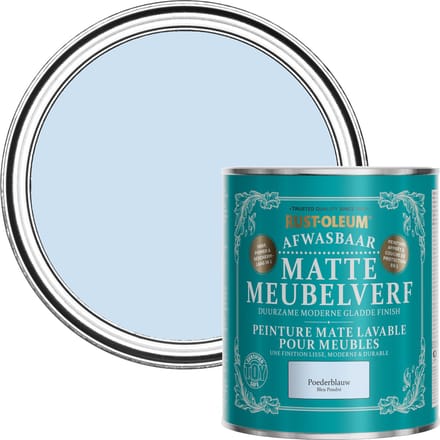 Rust-Oleum Lichtblauw Afwasbaar Matte Meubelverf - Poederblauw 750ml