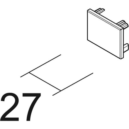 Ivela Eindkap SQUARE 48 V rail, zwart, kunststof