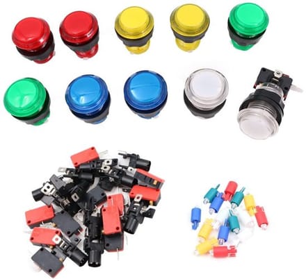 By shayne - LED-verlichte arcade-drukknoppen - 10 stuks - voor