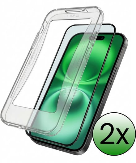 Screenprotector - 2 Stuks Geschikt voor Apple iPhone 16 Plus - Met Installatie Kit - Beschermglas - Gehard Glas - Tempered Glass - Screen Protector