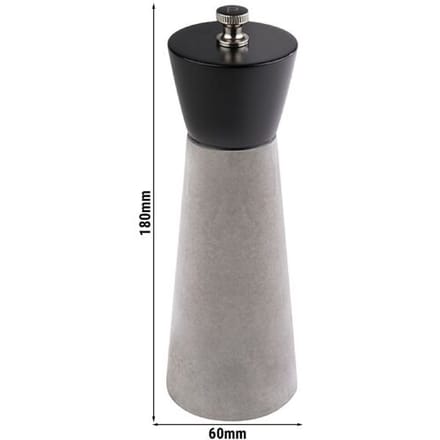 GGM Gastro (6 Stück) Pfeffermühle - ELEMENT - Beton - Höhe: 180mm - Grau