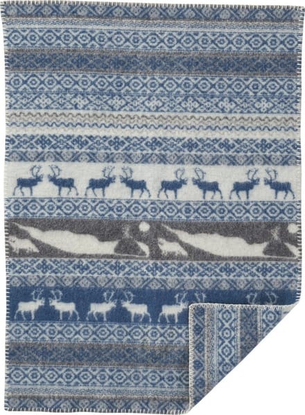 Klippan wiegdeken eco wol Sarek blauw / grijs