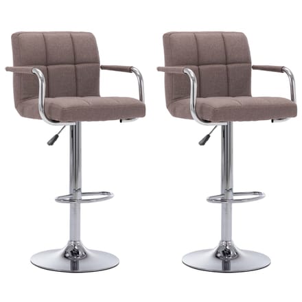 vidaXL - Barstoelen - 2 - st - stof - taupe