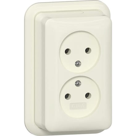 Gira Dubbele Stopcontact 16A 250V Opbouw Wit - 479110