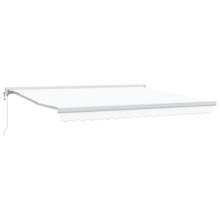 vidaXL - Uitschuifbare - luifel - Wit - 400 - × - 300 - cm - Stof - en - Metaal