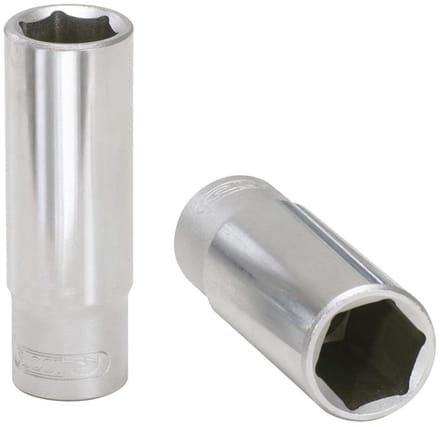 Dopsleutel 3/8" - Zeskant lang - Gloeibougies Monteren - FlankTraction Profiel - 7/8 inch - Matglans