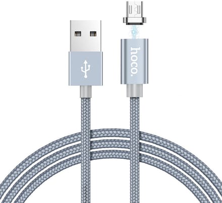 Magnetisch Micro USB Oplaadkabel - Magnetische Oplader met Data Transfer - Nylon gevlochten met aluminium behuizing - Hoco U40a