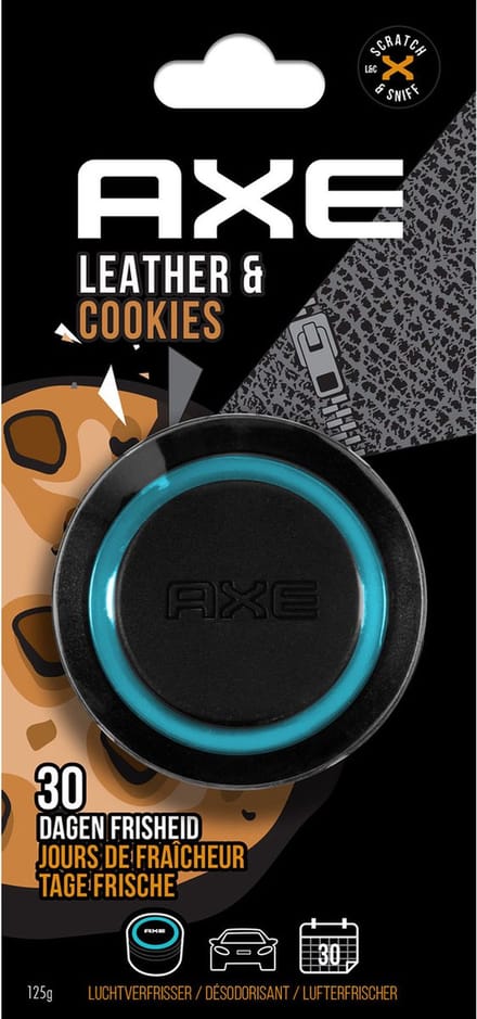 Axe Luchtverfrisser Gel Can Leather + Cookies Zwart/blauw