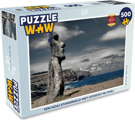 Puzzel Een Moai standbeeld met uitzicht in Chili - Legpuzzel - Puzzel 500 stukjes