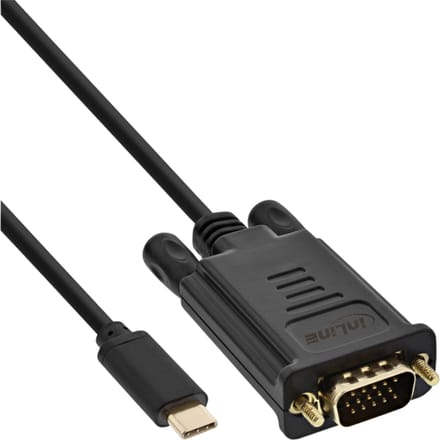 InLine® USB Display kabel, USB-C male naar VGA male, 2m