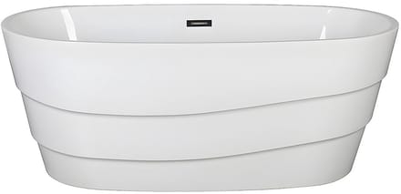 Vente-unique Vrijstaand designbad - 200 L - 150 x 72 x 58 cm - Wit - DOMINIKA