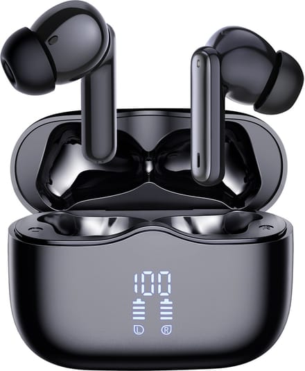 oTronica Draadloze Oordopjes - Active Noise Cancelling (ANC) oortjes - bluetooth - met LED Display - Zwart