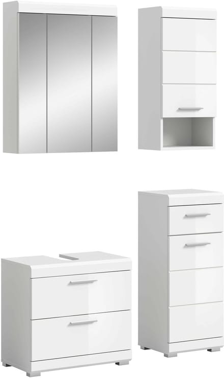 Scout badkamercombinatie wit hoogglans MDF TZ wit NB - 37x112x191cm