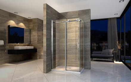 ALONI Douchecabine met Schuifdeur en Zijwand – 90x160x195 cm – 8 mm Veiligheidsglas – Chroom – Helder Glas – Omkeerbaar