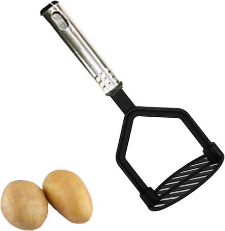 Aardappelstamper - Voedselmaalmachine - Puree Maken - Ergonomisch Handvat - 25.8 cm - Zwart