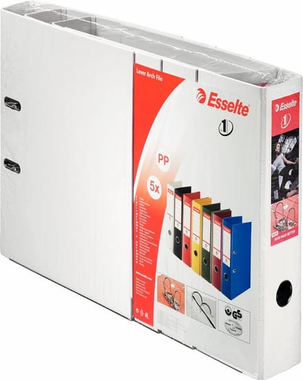 Esselte ordner - Power N°1 - Rug van 7,5 cm - Wit - 2x Pak van 5 stuks