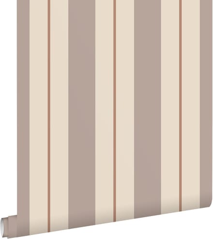 ESTAhome behang strepen bruin en beige - 50 x 900 cm - 132152