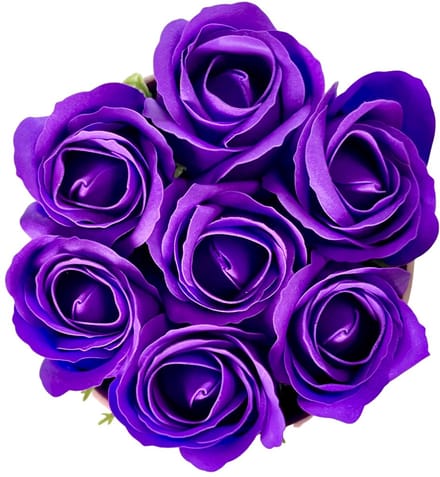 Inspiruj - Flowerbox - Roze Pakket - Rozen Van Zeep - Donkerpaars