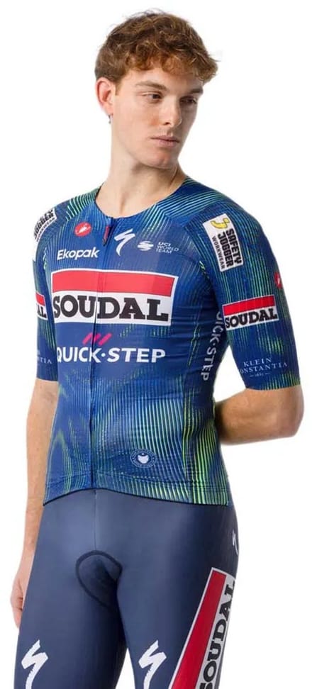 Castelli Aero Race 8s Soudal Quick-step 2026 Korte Mouw Wielertrui Blauw M Man