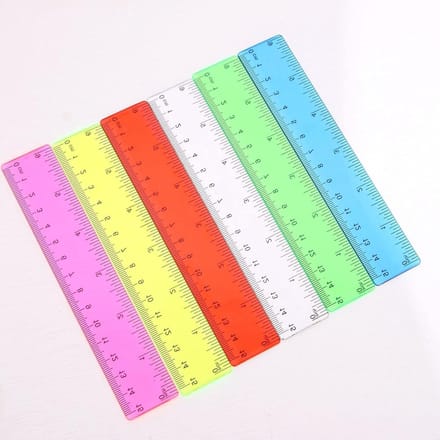 Liniaal Set - Meetlatten Plastic - School Knutselen - Transparant Flexibel - 15 cm - Gekleurd