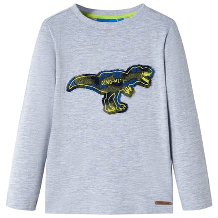 vidaXL Kindershirt met lange mouwen 128 gemêleerd grijs