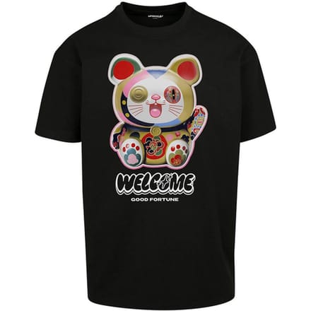 Mister Tee - Welcome Cat Heavy Oversize Heren T-shirt - M - Zwart