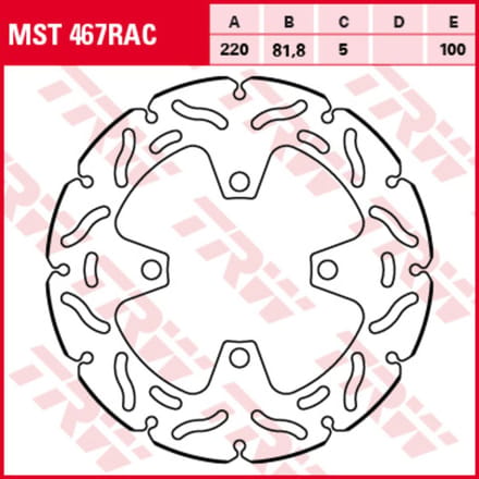 Remschijf TRW MST467RAC, 1 Stuk
