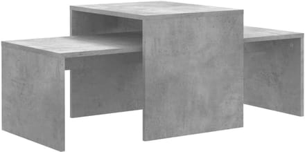 Stijlvolle Salontafel Set van Hout - 100x48x40 cm - Betonnen Grijs