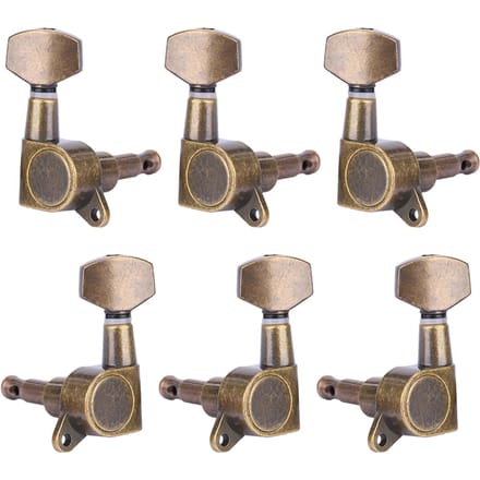 Stemmechanieken Stemknoppen Machinekoppen voor Akoestische Elektrische Gitaar (3L3R) beige