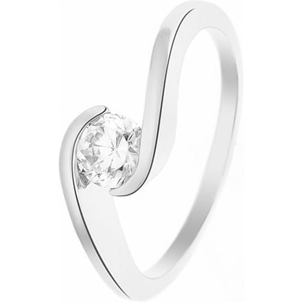 Solitaire 5 mm zirkonium en zilveroxide 925 - uniek