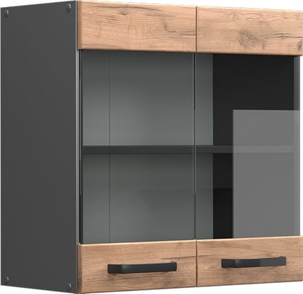 Vicco R-Line Glazen keukenkast – 60 cm Krachtige eik goud