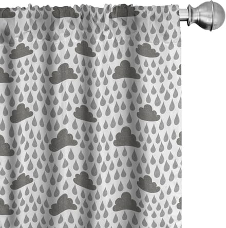 ABAKUHAUS — Grijs-Wit Voorhangen 2x75x225 cm – Microfaser