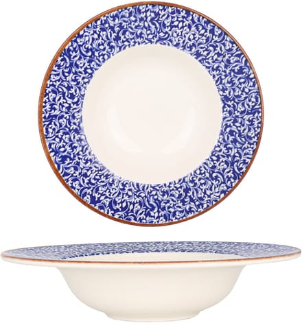 By Bone Pastabord - Edera Cobalt - Porselein - 25 cm (400cc) - set van 2