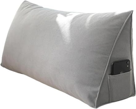 Leeskussen - Steunkussen Bed - Comfortabel Lezen - Ergonomisch Ontwerp - 60x35x20cm - Grijs