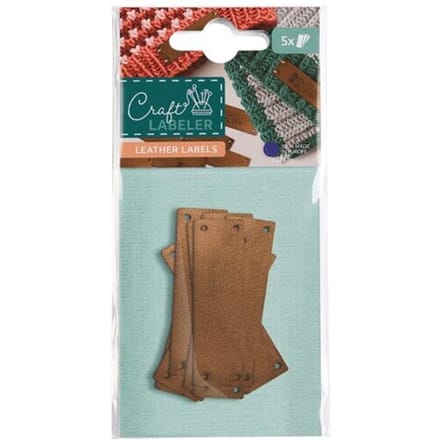 COLOP Craft Labeler Naaibare Labels van Natuurlijk Leer – Set van 5 stuks - 9C 170673