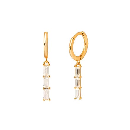 LILI Bar Oorringen / Oorbellen | Wit/Goud | Ø 10 mm | 20 x 5 mm | 925 Silver