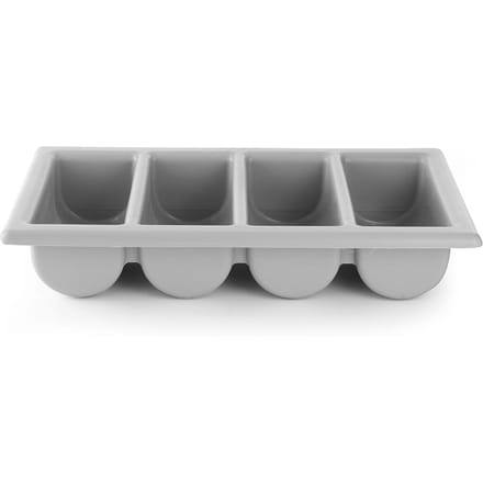 HENDI Bestekbak met 4 vakken – lichtgrijs – 530x325x100 mm – polypropyleen